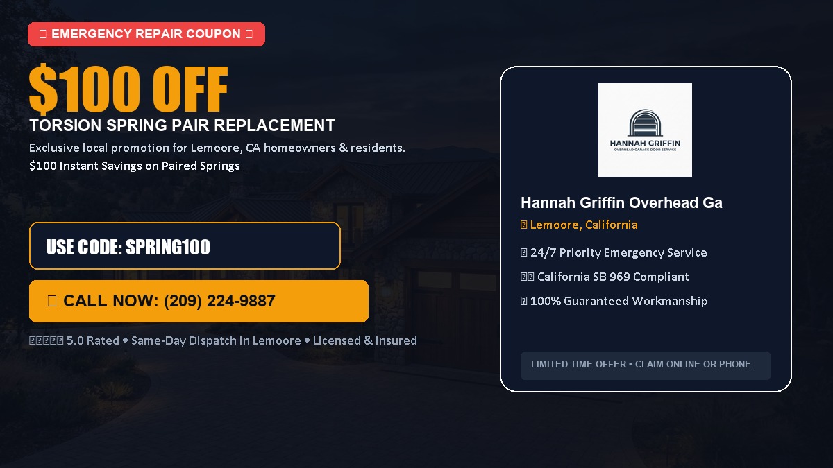 $100 OFF Heavy-Duty Torsion Spring Pair Replacement in Lemoore, CA
